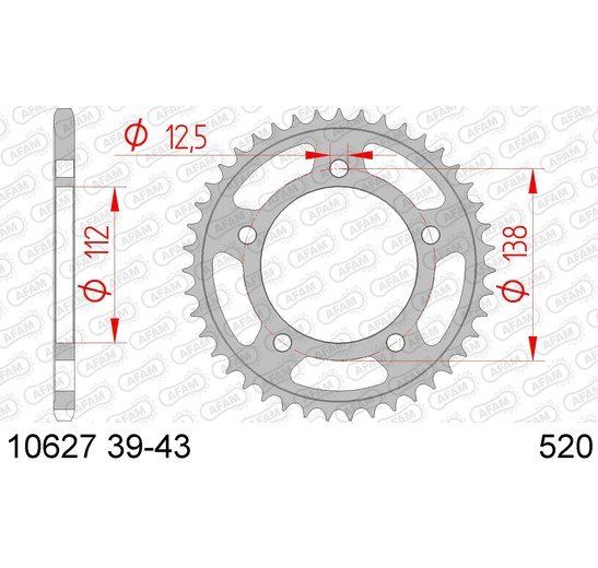 10627-43 Звездочка цепи 520 AFAM 10627-43 (JTR1303.43)