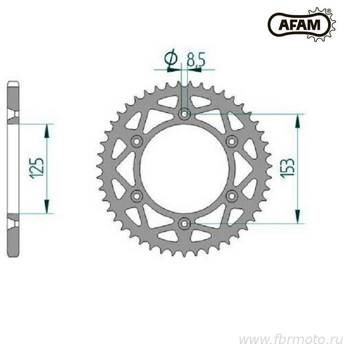 11212-52 Звезда ведомая (алюминий) с самоочисткой AFAM 11212-52 (11212+52)