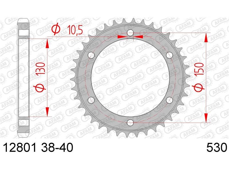 12801-38 Звезда ведомая 530# XJR1200 / 1300 AFAM 12801-38 (JTR859.38)