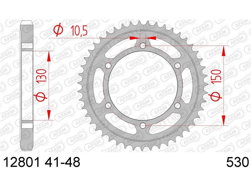 12801-47 Звезда ведомая 530# FZR600R YZF600R AFAM 12801-47 (JTR859.47)