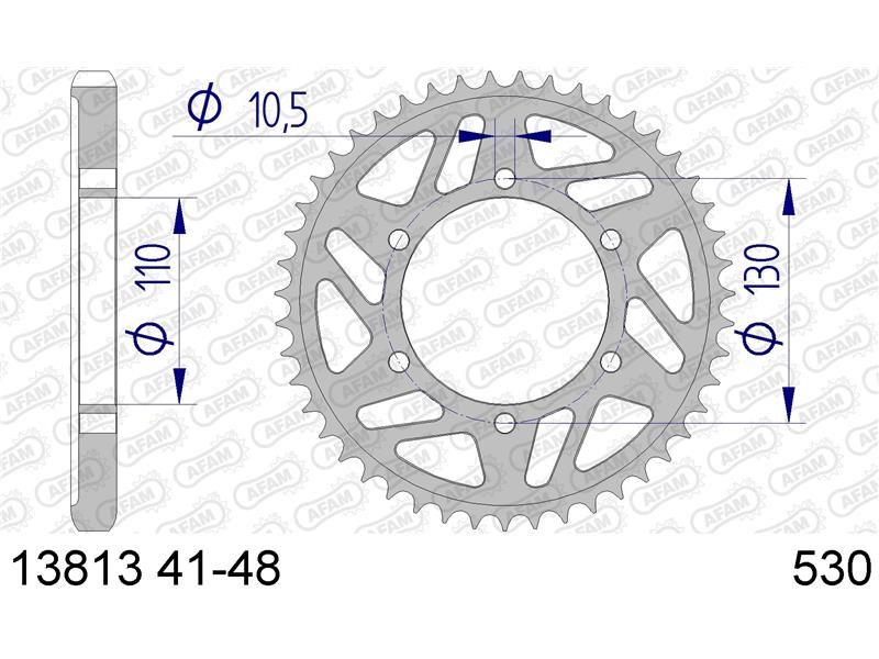 13813-42 Звезда ведомая (алюминий) #530 GSX-R 1000 K9 AFAM 13813-42