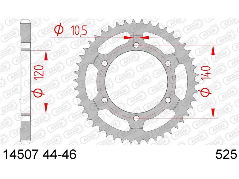14507-45 Звезда ведомая #525 GSX-R 600 AFAM 14507-45 (JTR498.45)