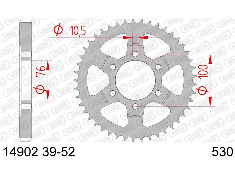 14902-42 Звезда ведомая #530 GSX-R 750 AFAM 14902-42