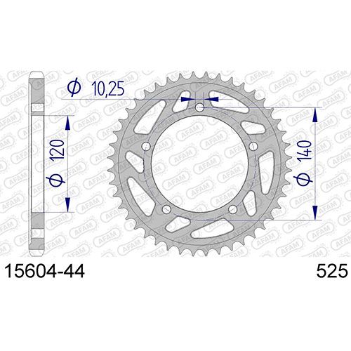 15604-44 Звезда ведомая (алюминий) #525 GSX-R 750 DL 650 V-STROM GSX-R 600 AFAM 15604-44