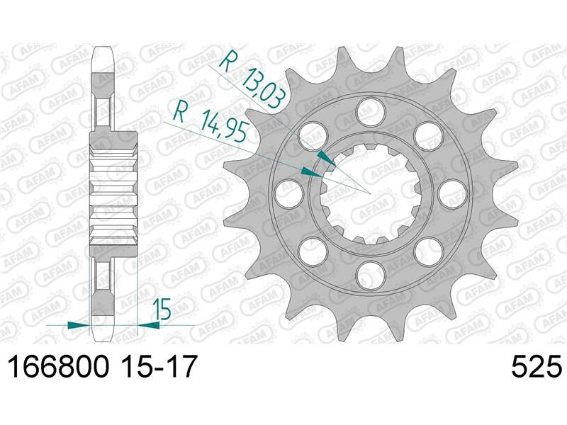 166800-17 Звездочка цепи 525 AFAM 166800-17