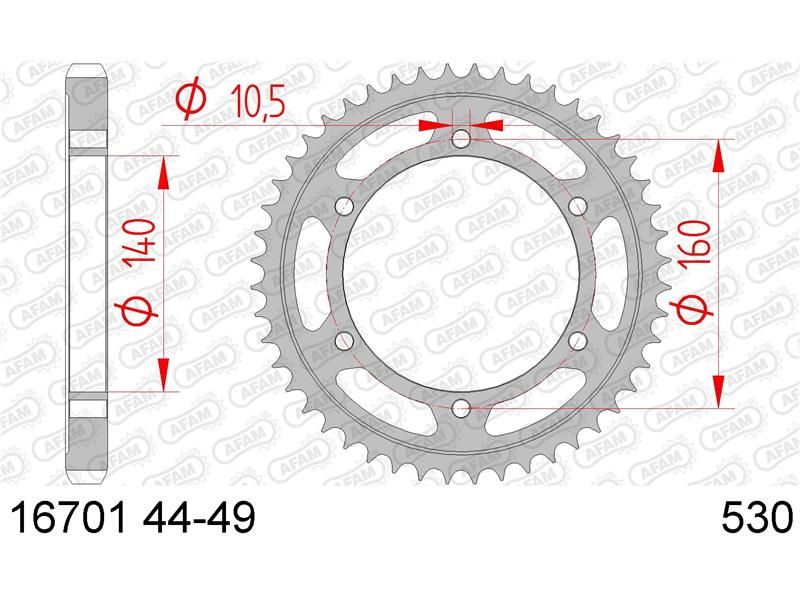 16701-45 Звезда ведомая #530 GPZ 1100 ZRX 1100 ZZR 1100 AFAM 16701-45 (JTR502.45)