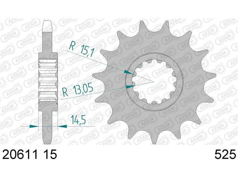 20611-15 Звезда ведущяя #525 CB 750 NIGHTHAWK AFAM 20611-15 (JTF1332.15)