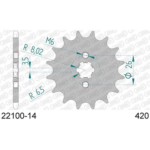 22100-14 Звезда ведущяя #420 DR 50 RG 50 AFAM 22100-14
