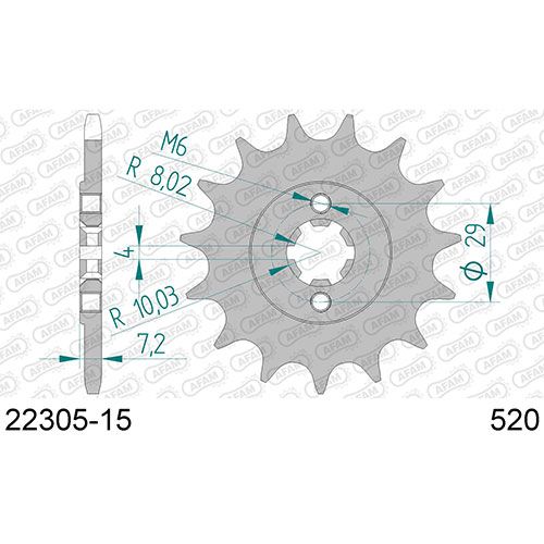22305-15 Звезда ведущяя #520 TS 125 TS 200 R AFAM 22305-15