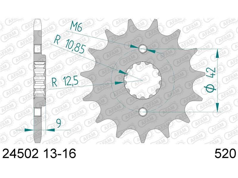 24502-14 Звезда ведущяя #520 (516.14) NINJA 250 R ZZR 250 AFAM 24502-14 (JTF516.14)