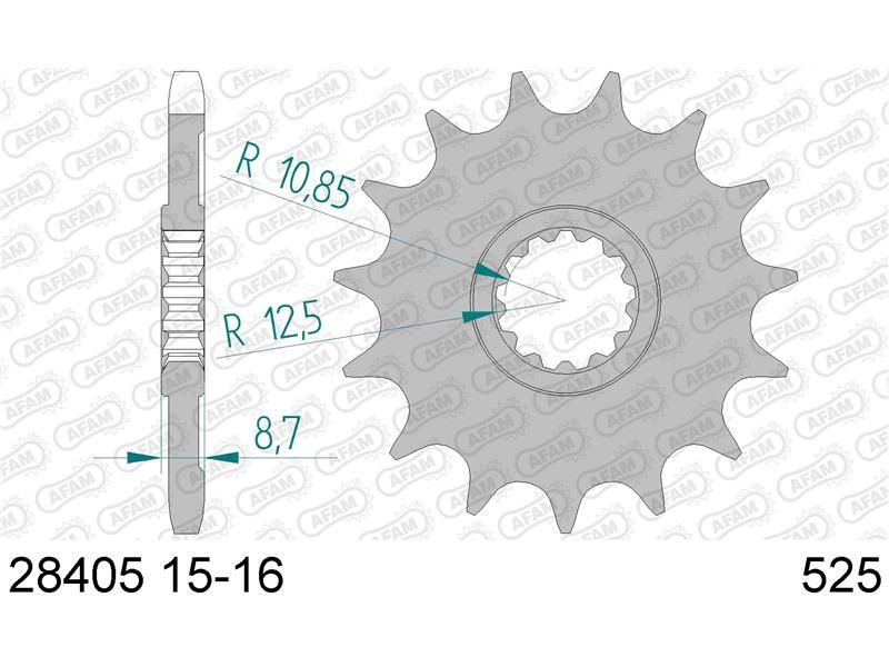 28405-16 Звезда ведущяя, #525 ZX-9R Z 1000 AFAM 28405-16 (JTF1537.16)