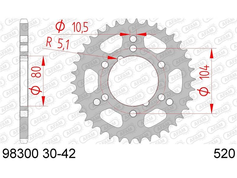 98300-36 Звезда ведомая #520 250 TRAIL BLAZER 400 SCRAMBLER 500 SCRAMBLER AFAM 98300-36