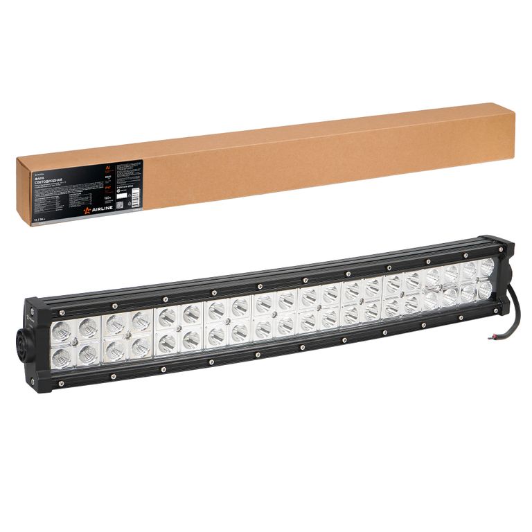 Фара светодиодная (балка) двухрядная изогн., 40LED комбин.свет, 120W, (555х78х60) 12/24V (ALED056) AIRLINE