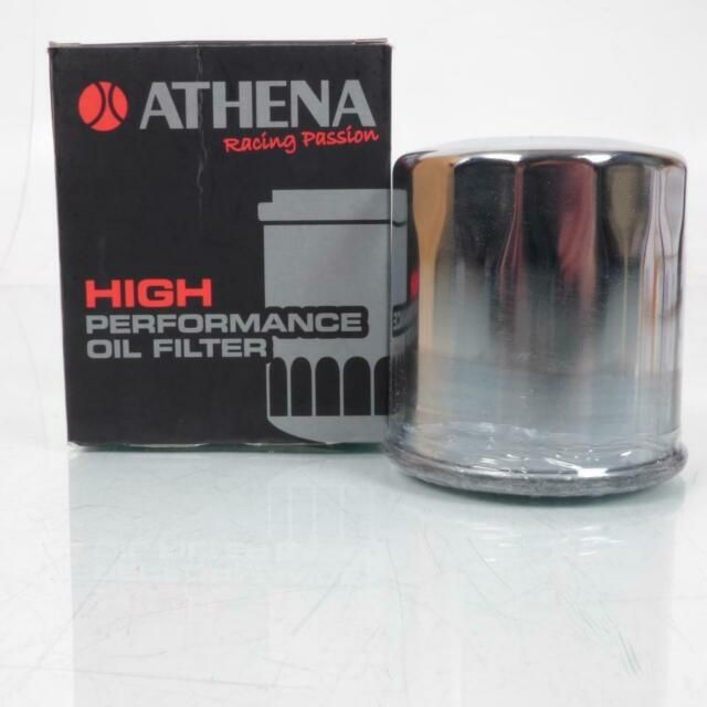 Фильтр масляный (хромированный) Athena FFP008C для Honda, Kawasaki, Yamaha