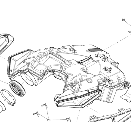Воздушный короб оригинал BRP 508000683 для BRP LYNX/Ski-Doo (Secondary Chamber Ass'y 800RE)