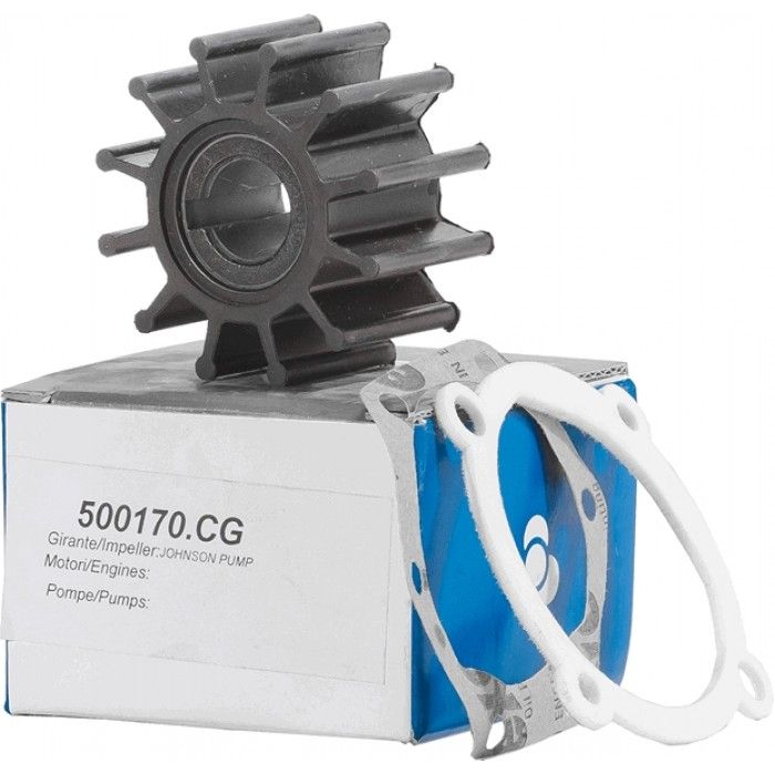 Крыльчатка помпы охлаждения двигателя Johnson/Volvo-Penta 500170CG CEF для лодочных моторов (09-0801B, 875575-3, 21951350, 831182)