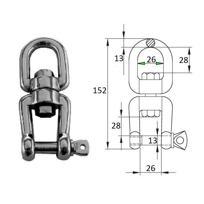 Вертлюг петля-скоба 13мм CIM 2702-0113