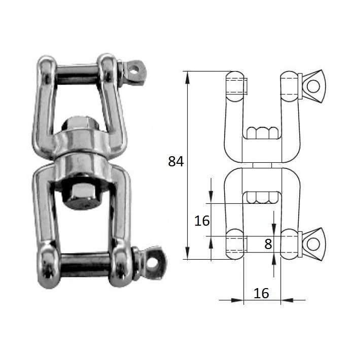 Вертлюг скоба-скоба 8мм CIM 2703-0108