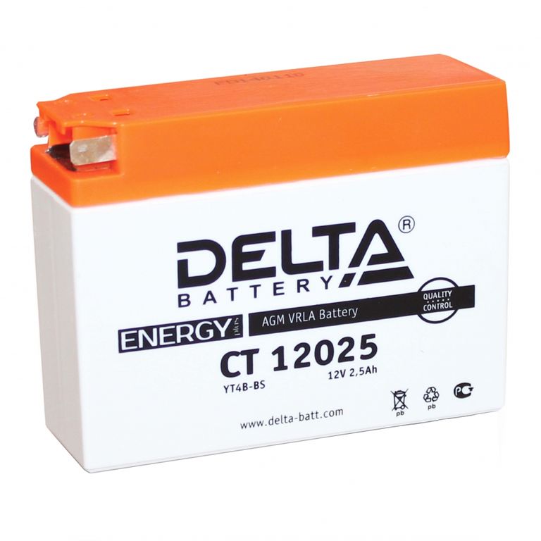 Аккумулятор Delta CT 12025 (YT4B-BS)