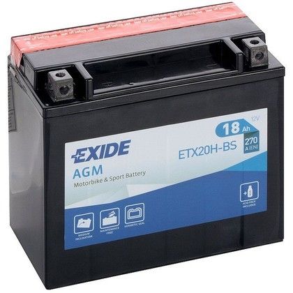 Аккумулятор EXIDE ETX20H-BS (YUAM62RBH, YTX20H, ETX20HBS, YTX20H-BS) (0745-406, 0645-779, 0645-480, 0745-047,0645-170, 0745-423)
