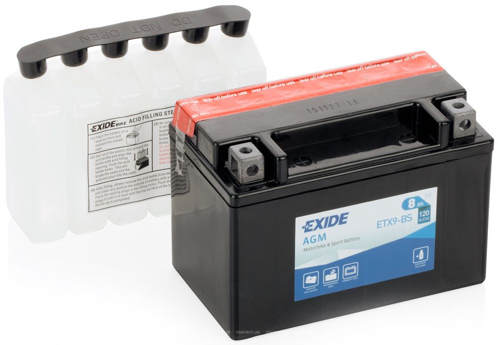 Аккумулятор EXIDE ETX9-BS (508 19)