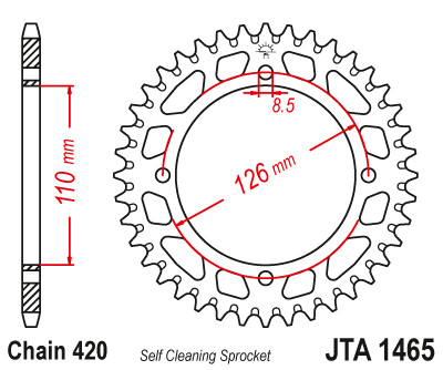 Звезда ведомая алюминиевая JT JTA1465.47 (JTA1465-47) (A1465-47) для Kawasaki Off Road // Suzuki Off Road