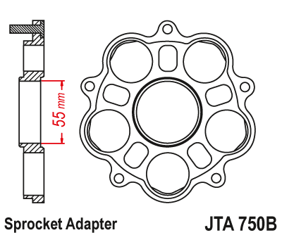 Звезда ведомая алюминиевая JT JTa750B (JTa750B) (a750B) для Ducati Road