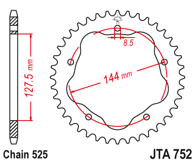 Звезда ведомая алюминиевая JT JTA752.36 (JTA752-36) (A752-36) для Ducati Road