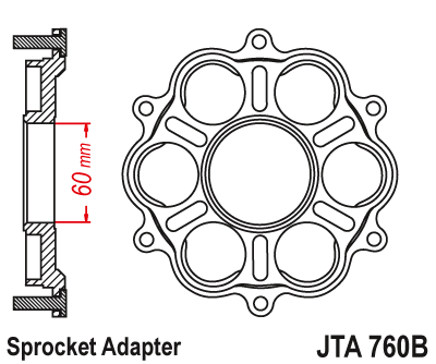 Звезда ведомая алюминиевая JT JTa760B (JTa760B) (a760B) для Ducati Road