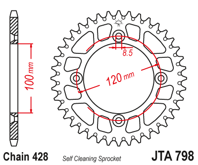 Звезда ведомая алюминиевая JT JTA798.50 (JTA798-50) (A798-50) для Suzuki Off Road
