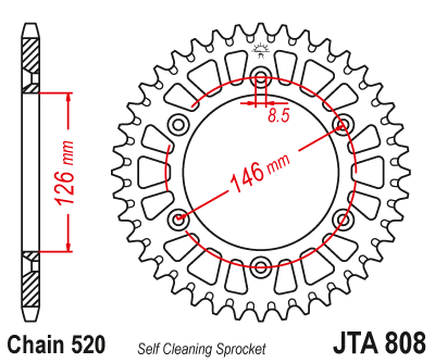 Звезда ведомая алюминиевая JT JTA808.48 (JTA808-48) (A808-48) для Suzuki Off Road