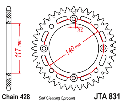 Звезда ведомая алюминиевая JT JTA831.46 (JTA831-46) (A831-46) для Yamaha Off Road