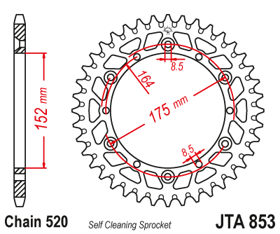 Звезда ведомая алюминиевая JT JTA853.41 (JTA853-41) (A853-41) для Yamaha ATV // Yamaha Road