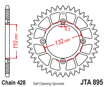 Звезда ведомая алюминиевая JT JTA895.46 (JTA895-46) (A895-46) для Husqvarna Off Road // KTM Off Road