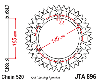 Звезда ведомая алюминиевая JT JTA896.50 (JTA896-50) (A896-50) для KTM Off Road