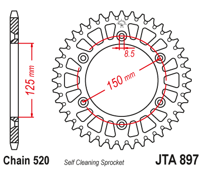 Звезда ведомая алюминиевая JT JTA897.49 (JTA897-49) (A897-49) для Husqvarna Off Road // KTM Off Road