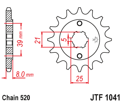 Звезда ведущая JT JTF1041.14 (JTF1041-14) (F1041-14)