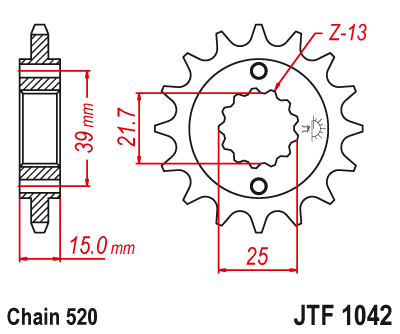 Звезда ведущая JT JTF1042.14 (JTF1042-14) (F1042-14)