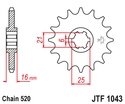 Звезда ведущая JT JTF1043.14 (JTF1043-14) (F1043-14)