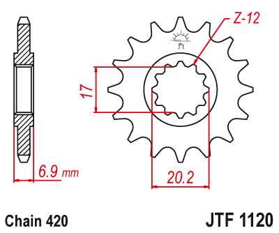 Звезда ведущая JT JTF1120.12 (JTF1120-12) (F1120-12)