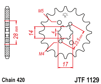Звезда ведущая JT JTF1129.14 (JTF1129-14) (F1129-14)