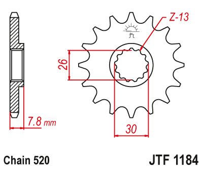 Звезда ведущая JT JTf1184.18 (JTf1184-18) (f1184-18)