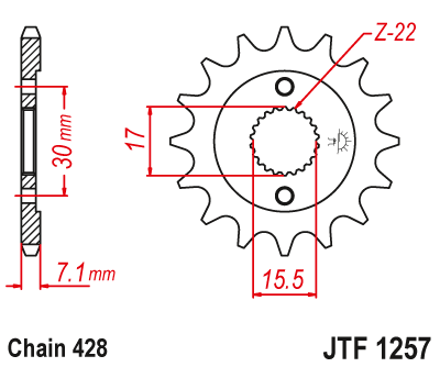 Звезда ведущая JT JTF1257.15 (JTF1257-15) (F1257-15)