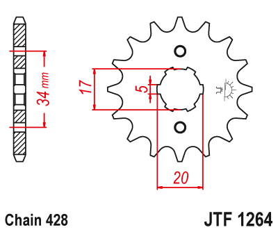 Звезда ведущая JT JTF1264.15 (JTF1264-15) (F1264-15)