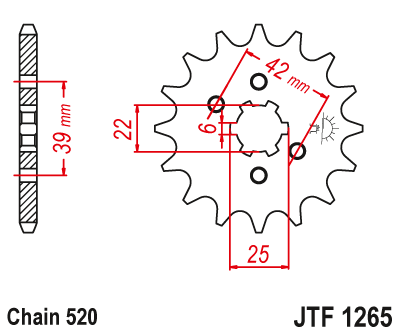 Звезда ведущая JT JTF1265.14 (JTF1265-14) (F1265-14)
