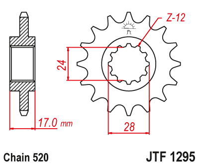 Звезда ведущая JT JTF1295.15 (JTF1295-15) (F1295-15)