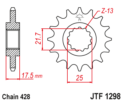 Звезда ведущая JT JTF1298.17 (JTF1298-17) (F1298-17)
