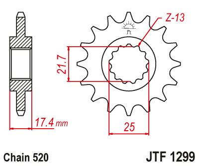 Звезда ведущая JT JTF1299.14 (JTF1299-14) (F1299-14)