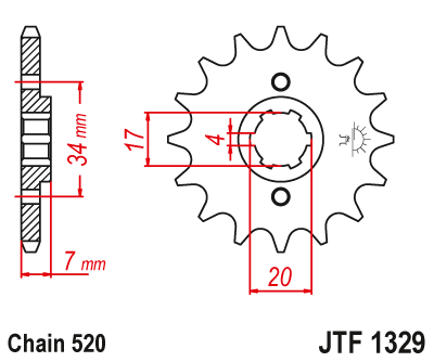 Звезда ведущая JT JTF1329.12 (JTF1329-12) (F1329-12)