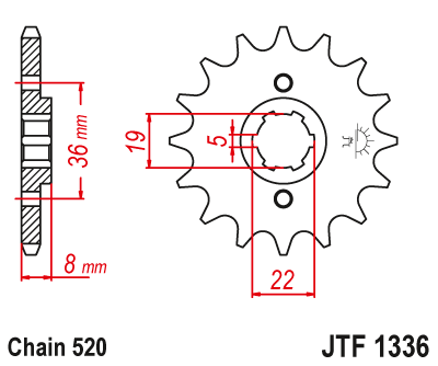 Звезда ведущая JT JTF1336.14 (JTF1336-14) (F1336-14)